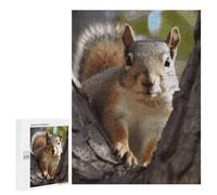 Adults Wooden Puzzles for Home Decor, Unique Shaped Squirrel in The Tree Puzzle with Exquisite Box, Personalized Wooden Jigsaw 500 PCS for Family Game Gift, Travel, Art Decor