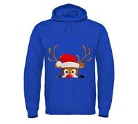 Adults XMS1 "Hiding Reindeer" Hoodie - Royal Blue - M