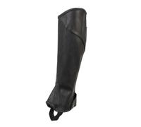 (Adults Xsmall, Black/Patent Piping) Dublin Unisex Adults Fit Half Chaps