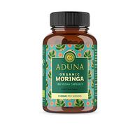 Aduna Organic Moringa Capsules 1500mg | 100% Pure Moringa Leaf for Energy, Immunity & Focus | Natural Plant-Based Food Supplement for Tiredness, Recovery & Breastfeeding | 180 Vegan Capsules