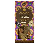Aduna Organic Relax Cacao Super Tea | Natural Caffeine-Free Herbal Infusion With Cinnamon, Cardamom & High-Flavanol Cacao | Superfood Tea for Heart Support | 15 Biodegradable Pyramid Bags x 6 Packs