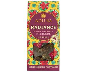 Aduna Radiance African Super-Tea with Organic Rosehip, Aloe Vera & Hibiscus - 15 Biodegradable Tea Pyramids,1