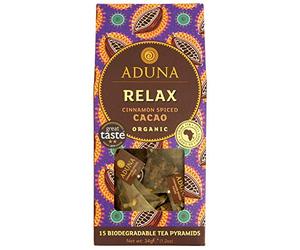 Aduna Relax African Super-Tea with Organic Cinnamon Spiced Cacao - 15 Biodegradable Tea Pyramids,1