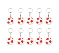 Adunsiaoto 10 Pieces Car Key Chain Keys Fob Keychain, Multifunctional Car Keychain Ring Holder for Men Woman, Car Key Fob Work Replacement Creative Football Key Rings for Suv, Vehicles(Red White)