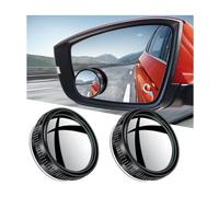 Adunsiaoto 2 Pieces Blind Spot Mirror, Blind Spot Mirrors Wide Angle 360° Adjustable, Universal Car Waterproof Convex Rear View Mirror, HD Glass and ABS Housing Convex Rearview Mirrors(Black)