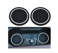 Adunsiaoto 2 Pieces Vehicle Cup Mats, Auto Non-slip Cup Mats, Universal Car Cup Holder Insert, Honeycomb Pattern Car Cups Holder, Vehicle Interior Accessories Universal for Most Cars(Black White)