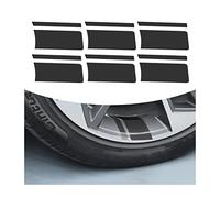 Adunsiaoto 6 Pcs Reflective Wheel Stripes Kit, Strong Reflectives Stripe Stickers for Car Wheel Eyebrow, Car Wheel Reflective Stickers, Wheels Hub Reflective Sticker, Car Accessory(Black)
