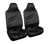 Adunsiaoto Black Waterproof Car Seat Cover, Van Seat Cushion Protector, Oxford Cloth Universal Front Seats Waterproof Covers, Four Seasons Universal Simple Style Oxford Cloth Seats Cover(2Pieces)