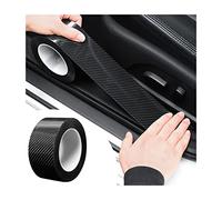 Adunsiaoto Car Door Sill Protector Strips, Carbon Fiber Car Door Bumper Protection Strips, Carbon Fibre Vinyl Wrap Tape Car Door Sill Protector Sticker, for Universal SUV Truck(Black/5cmx10m)