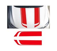Adunsiaoto Car Hood Decal, Bonnet Strip Sticker, Auto Racing Body Side Stripe Decal, Vinyl Modified Stripe Decal Decoration for Cars Hood, Car Racing Car Body Side Skirt Roof Bonnet Sticker(Red)