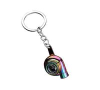 Adunsiaoto Car Polished Turbo Keychain, Creative Sleeve Spinning Turbo Turbine Turbocharger Keychain, Car Delicate Turbo Keychain, Turbocharger Metal Keyfob(Multicolour)