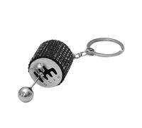 Adunsiaoto Car Shifter Keyring, Metal Shifter Keychain with Diamonds, Creative Auto Accessories Metal Keyring, Metal Keyring Automatic Gearstick Keychain, Crystal Bling Car Keychain(Black)