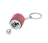 Adunsiaoto Car Shifter Keyring, Metal Shifter Keychain with Diamonds, Creative Auto Accessories Metal Keyring, Metal Keyring Automatic Gearstick Keychain, Crystal Bling Car Keychain(Red)