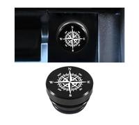 Adunsiaoto Compass Decorative Metal Cigarette Lighter Cover, Metal Cigarette Lighter Cover Auto Accessories, Car Cigarette Lighter Plug Cap, Universal Car Interior Accessories, For Most Car(Black)