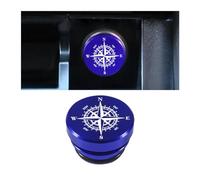 Adunsiaoto Compass Decorative Metal Cigarette Lighter Cover, Metal Cigarette Lighter Cover Auto Accessories, Car Cigarette Lighter Plug Cap, Universal Car Interior Accessories, For Most Car(Blue)