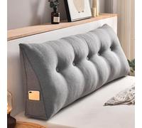 ADUODAO Backrest Positioning Support Cushions, Triangular Rest Reading Pillows Waist Cushions for Bed Sofa Tatami Chair, Removable Washable Daybed Bolster Pillows (120 * 50 * 20cm,Dark Grey)