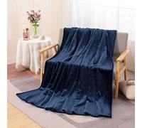 ADUODAO Basics Lightweight Bed Throw Blankets, Decorative Soft Warm Throw Blankets for Armchairs, Couch, Bedroom, Camping, Indoor Outdoor Decoration, Easy to Clean (150 * 100cm,Navy)