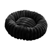 ADUODAO Calming Donut Dog Bed, Round Orthopedic Cat Beds with Anti-Slip Bottom, Anti Anxiety Dog Sofa Comfortable Pet Cushion Mats for Labrador, Chihuahua (Diameter: 40cm,Black)