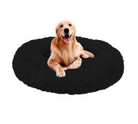 ADUODAO Cozy Pet Bed Donut Calming Dog Sofa Bed, Round Orthopedic Cat Cushion Pillow Machine Washable, Non Slip Pet Pillow Basket for Small/Medium/Large Dogs (80x80x20cm,Black)