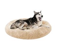 ADUODAO Donut Cuddler Dog Bed for Large Medium Small Dogs Cats, Plush Calming Cat Bed with Anti-Slip Bottom, Soft Warm Puppy Sofa, Washable Dog Pillow Basket (140cm/55in,Beige)