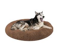 ADUODAO Donut Cuddler Dog Bed for Large Medium Small Dogs Cats, Plush Calming Cat Bed with Anti-Slip Bottom, Soft Warm Puppy Sofa, Washable Dog Pillow Basket (100cm/39in,Khaki)