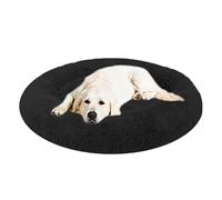 ADUODAO Donut Dog Pillow Bed, Large Calming Pet Bed for Small Medium Large Dogs, Puppy Sleeping Cushion with Non Slip Bottom, Fluffy Pet Doughnut Cushion (80x80x20cm,Black)