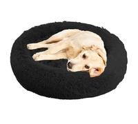 ADUODAO Fluffy Calming Pet Bed Donut Dog Bed, Round Plush Pet Cushion for Small/Medium/Large Dogs, Puppy Doughnut Pillow Anti Anxiety Orthopedic Cat Nest (80x80x20cm,Black)