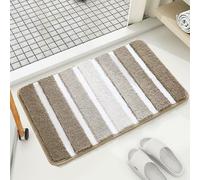 ADUODAO Indoor Outdoor Bath Mats, Non Slip Shaggy Bathroom Floor Mats Polyester Shower Rugs Kitchen Carpet for Entrance Doorway Toilet, Easy to Clean & No Shedding (60 * 40cm,Beige)