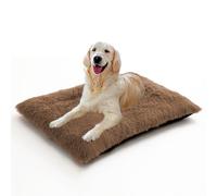 ADUODAO Large Dog Crate Mattress, Fluffy Anti Anxiety Pet Pillow Cushion with Removable Washable Cover, Non-Slip Cat Mat Calming Rectangle Pet Bed for Dogs and Cats (100x70x10cm,Khaki)