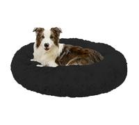 ADUODAO Large Round Plush Dog Bed for Small/Medium/Large Dogs, Donut Dog Pillow Basket Machine Washable, Anti Anxiety Cat Doughnut Pillow with Anti-Slip Bottom (80x80x20cm,Black)