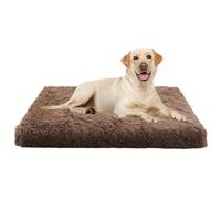 ADUODAO Orthopedic Pet Bed with Anti-Slip Bottom for Labrador, German Shepherd, Golden Retriever, Dog Anxiety Pillow Cushion Cat Crate Bed Rectangle Puppy Mat (120x80x10cm,Khaki)