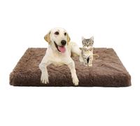 ADUODAO Pet Bed Cushion with Anti-Slip Bottom, Calming Anti Anxiety Dog Crate Mat Machine Washable, Rectangle Orthopedic Dog Pillow Bed, Fluffy Soft Pet Mat (120x80x10cm,Khaki)