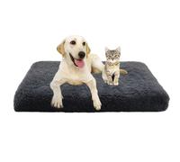 ADUODAO Pet Bed Cushion with Anti-Slip Bottom, Calming Anti Anxiety Dog Crate Mat Machine Washable, Rectangle Orthopedic Dog Pillow Bed, Fluffy Soft Pet Mat (75x50x7cm,Dark Grey)