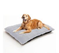 ADUODAO Plush Calming Pet Bed for Large Medium Small Dogs, Washable Dog Crate Mattress with Removable Cover, Anti Anxiety Puppy Mat Cushions Warm Pet Pillow Cushion (140x110x12cm,Light Grey)