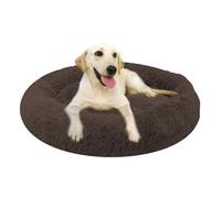 ADUODAO Plush Doughnut Dog Cushion, Cozy Calming Pet Bed Machine Washable, Round Orthopedic Dog Cat Bed Anti Anxiety Round Puppy Pillow Basket Calming Cat Nest (90cm/35.5in,Brown)