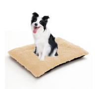 ADUODAO Washable Rectangle Dog Beds, Calming Pet Crate Mattress for Medium Large Dogs, Fluffy Anti Anxiety Pet Cushion Dog Sofa Bed for Crate with Non-Slip Bottom (78x55x10cm,Beige)