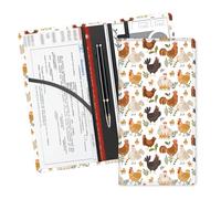 ADUQLZUX Leather Car Registration and Insurance Card Holder, Cute Car Accessories Vehicle Glove Box Car Organizer for Documents, Cards, License Boho Cute Chicken