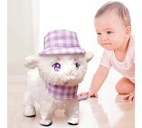 Adurello Singing Walking Electric Lamb Toy Voice Repeating Interactive Animated Plush Sheep Music Toys for Kids Toddlers Gift (Purple)