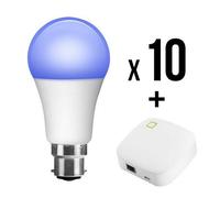 Adurosmart Eria B22 Bulb Tuneable Colour 10Pk+ Hub Bundle