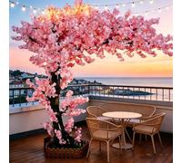 ADUUTPPD Pink Artificial Cherry Blossom Trees Christmas for Indoor Outdoors,Handmade Fake Cherry Blossom Tree for Living Room Wedding Shopping Hotel Restaurant Home Decor, Extension,A,6.5FT x 6.5FT