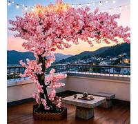 ADUUTPPD Pink Artificial Cherry Blossom Trees Christmas for Indoor Outdoors,Handmade Fake Cherry Blossom Tree for Living Room Wedding Shopping Hotel Restaurant Home Decor, Extension,A,6FT x 5FT