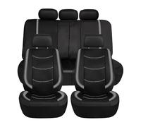 ADUYHCZ Car Seat Covers, For Audi A1 A1 S Line A1 Sportback A1 S 1995-2025 Full Set Luxury Premium Faux Leather Interior Protectors with 3-Zipper Split Rear Bench,Grey