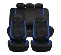 ADUYHCZ Car Seat Covers, For Audi A1 A1 S Line A1 Sportback A1 S 1995-2025 Full Set Luxury Premium Faux Leather Interior Protectors with 3-Zipper Split Rear Bench,Blue