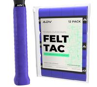 ADV Dry Tennis Overgrip Tape - 3, 12, 30, 60 Pack - FeltTac Tennis Racket Grip Tape - Ultra Absorbent Tennis Grip Tape - Comfort Tennis Racket Grips - Tennis Grips Overgrip (12-Pack Purple)