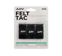 ADV Felttac Pickleball Grip Tape - Soft, Very Durable, Sweat Absorbing Pickleball Overgrip Tape - Dry & Comfortable Pickleball Paddle Grip Tape - Easy to Use & Easy to Install (3-Pack Black)