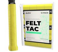 ADV FeltTac Tennis Overgrip, Absorbent Dry Grip Tape (Yellow, 12-Pack)