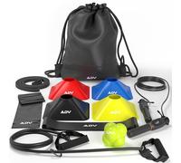 ADV Training Kit V2: Tennis Trainer Equipment for Tennis Training, Practice & Drills - Includes Counting Jump Rope, Resistance Bands, Stretch Bands for Exercise, Tennis Trainer Rebound Ball & Cones