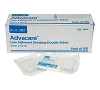 Advacare Low Adherent Double Sided Wound Dressings 100-Piece Set, 5 cm x 5 cm Size