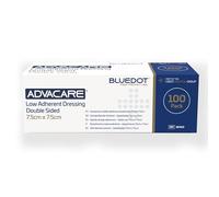 Advacare Low Adherent Double Sided Wound Dressings 100-Piece Set, 7.5 cm x 7.5 cm Size
