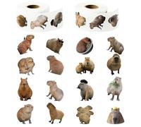 Adval9Vram Capybara Realistic Stickers Roll - 1000pcs Lifelike Capybara Self-Adhesive Decals, Cute Animal Reward Stickers Party Favor Supplies Gifts Bag for Scrapbooking Water Bottle Laptop